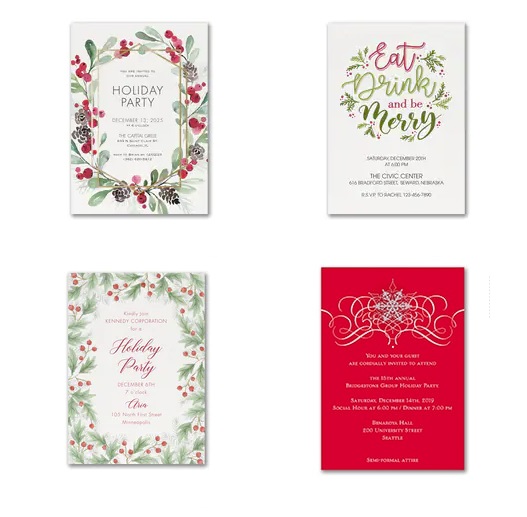 Holiday Party invite printed